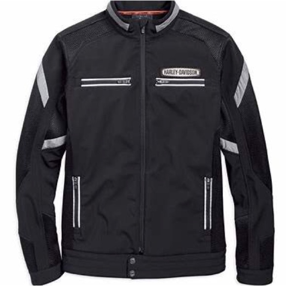 Harley-Davidson Mens XL Performance Soft Shell Mesh Motorcycle Jacket 97518-19VM